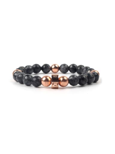 custom Shining Natural Stones Stainless Beads Bracelet