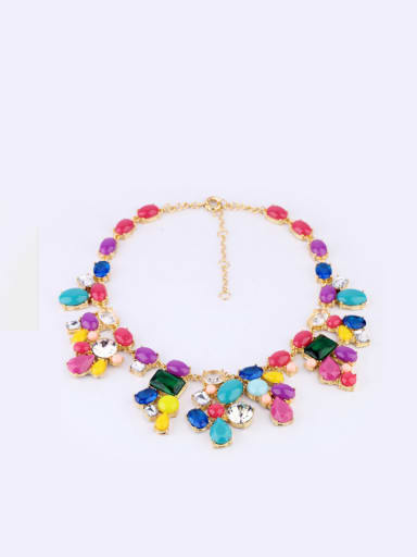 Alloy Artificial Stones Sweet and Elegant Sweater Necklace