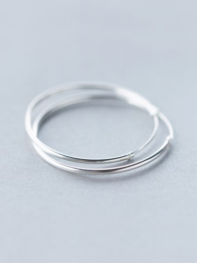 S925 silver smooth circle hoop earring