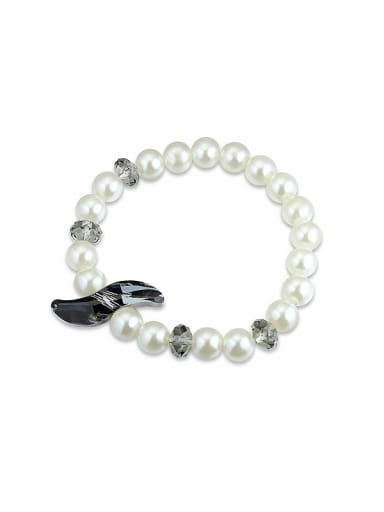 Fashion White Imitation Pearls austrian Crystals Bracelet