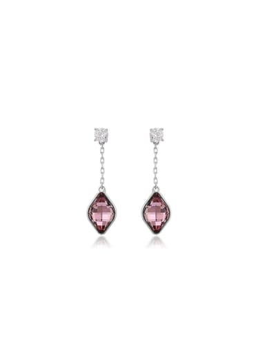 Copper Alloy White Gold Plated Fashion Diamond Gemstone drop earring