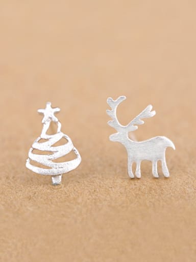 Reindeer Christmas Tree Stud cuff earring