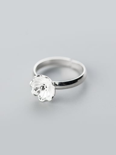 Creative Open Design Flower Shaped S925 Silver Women Ring