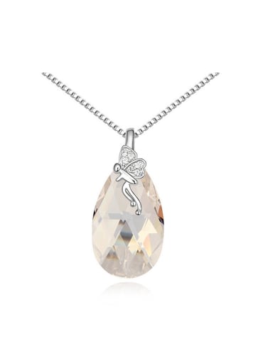 Fashion Water Drop austrian Crystal Little Angel Pendant Alloy Necklace
