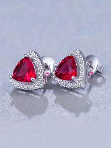Red Triangle stud Earring