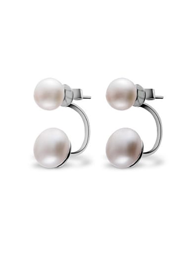 Double Freshwater Pearl stud Earring