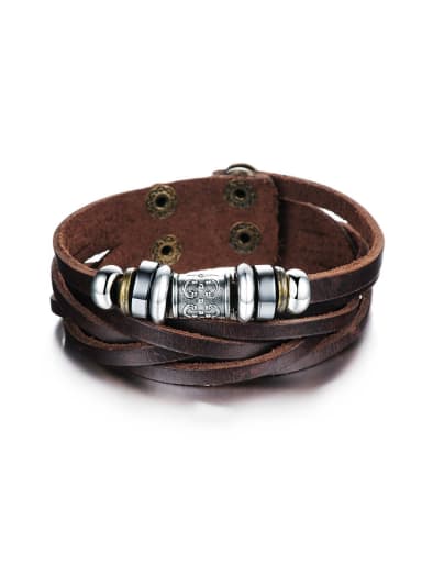 Ethnic style Brown Artificial Leather Bracelet