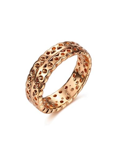 High-quality Rose Gold Plated Hollow Geometric Ring