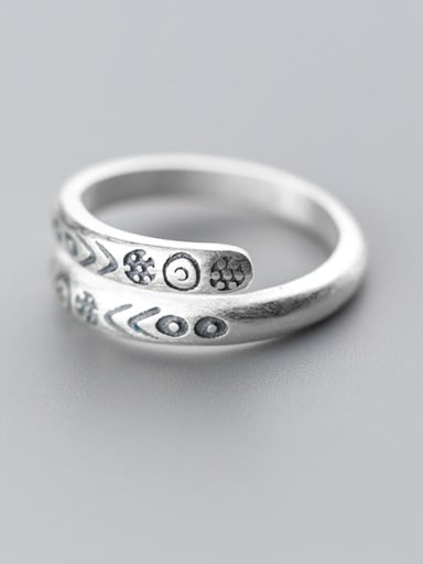 Creative Open Design Note Shaped S999 Silver Ring
