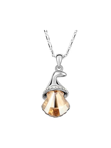 Fashion Shell-shaped austrian Crystal Wind-bell Pendant Alloy Necklace
