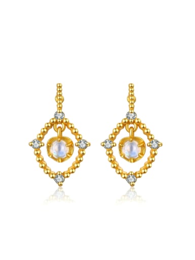 Geometric Shape Women Drop Earrings with 14k Gold Plated