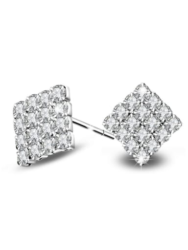 Geometric Shaped Micro Pave Zircons Stud Earrings