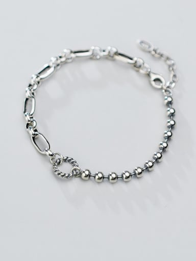 925 Sterling Silver With Antique Silver Plated Vintage Round Bracelets