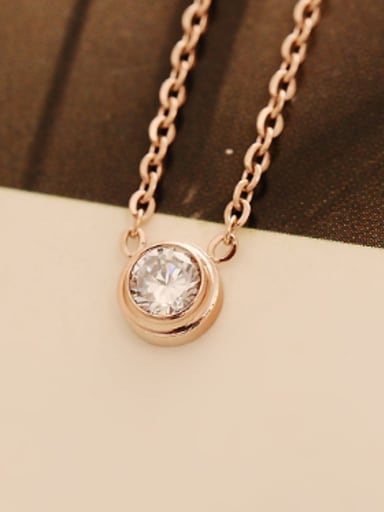 Single Zircon Pendant Simply Necklace