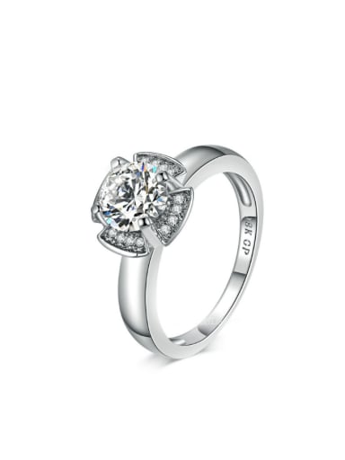 Luxury Fashion Flower Shape Ring with Zircons