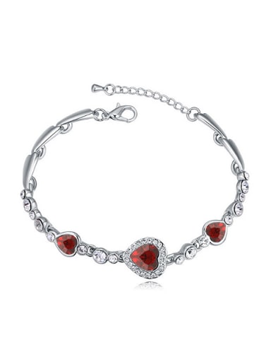 Simple Heart Cubic austrian Crystals Alloy Bracelet