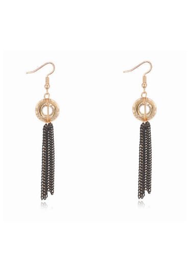 Fashion Hollow Round austrian Crystals Tassels Alloy Earrings