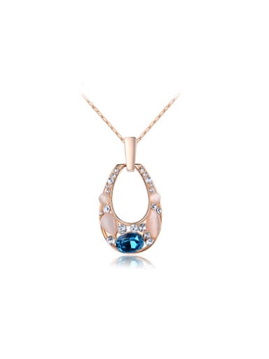 Creative Rose Gold Plated Water Drop Opal Necklace