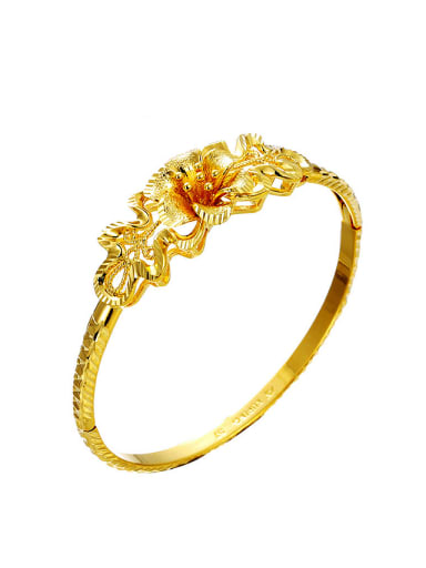 Copper Alloy Gold Plated Ethnic Flower Bangle