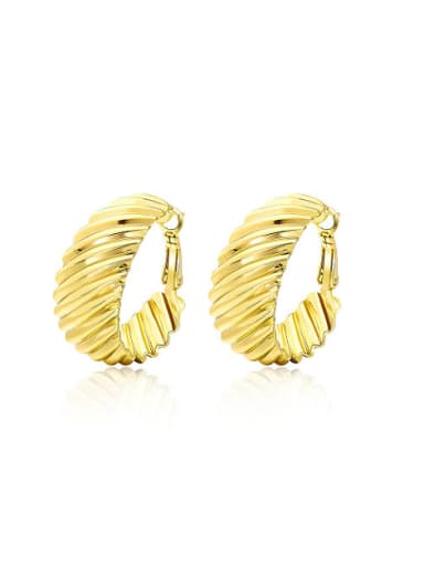 Exquisite 18K Gold Plated Round Carved Earrings