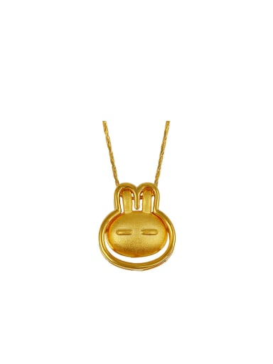 Copper Alloy 24K Gold Plated Creative Bunny Necklace