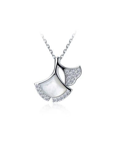 925 Sterling Silver With Shell Simplistic Irregular Necklaces