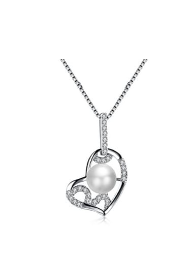 Fashion Imitation Pearl Heart shaped Necklace