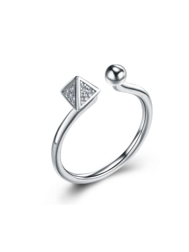Micro Pave Zircon Triangle Ball Opening Ring