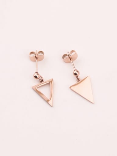 Simple Triangle Asymmetric Titanium Earrings