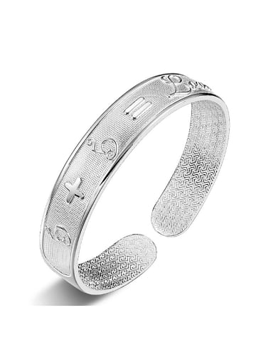 Personalized 999 Silver Numerals Letters Opening Bangle