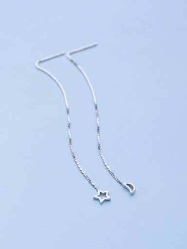 Elegant Silver Asymetric Line Earrings
