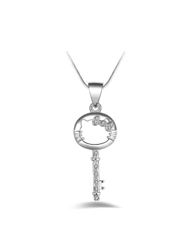 Fashion Hello Kitty Key Pendant Copper Necklace