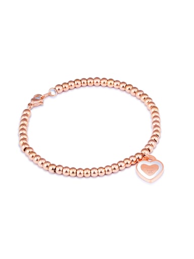 Fashion Little Beads Heart Titanium Bracelet