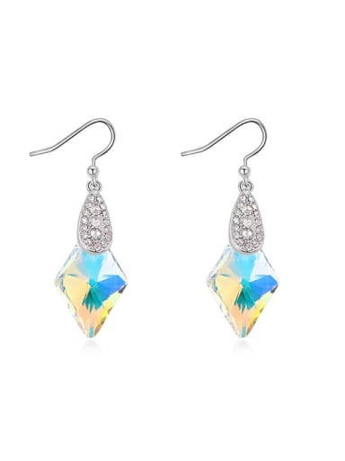 Simple Rhombus Cubic austrian Crystals Alloy Earrings