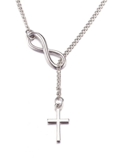 Simple Cross Silver Plated Necklace