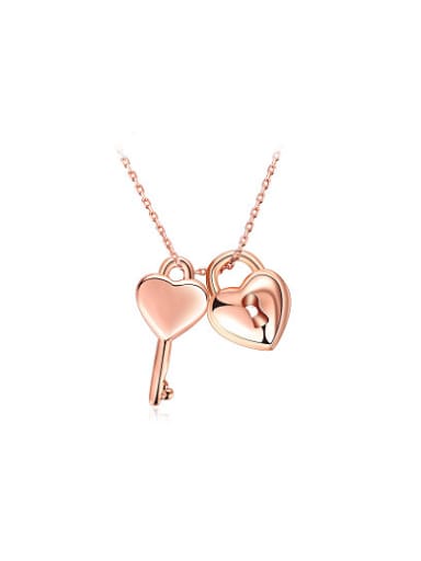 Creative Rose Gold Plated Love Locket Shaped Necklace