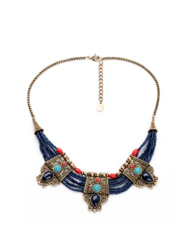 Fashion Retro Multilayer Alloy Sweater Necklace
