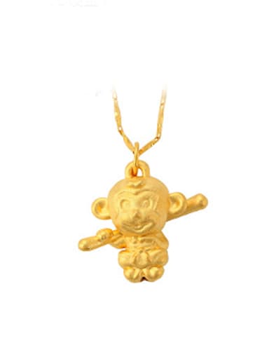 Personalized Little Monkey Gold Plated Pendant
