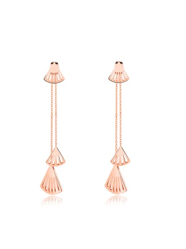 Personalized Rose Gold Plated Little Shell Drop Earrings