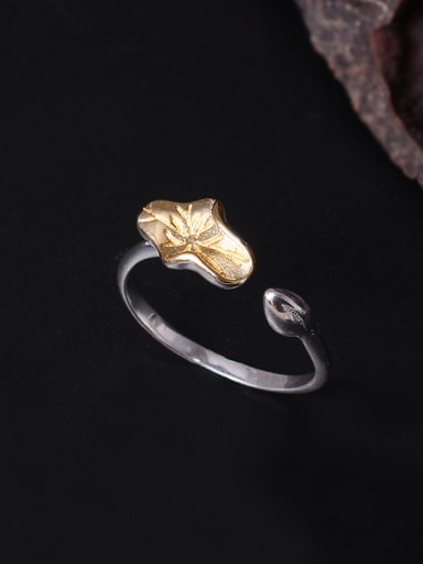 Color Lotus Leaf Opening Statement Ring