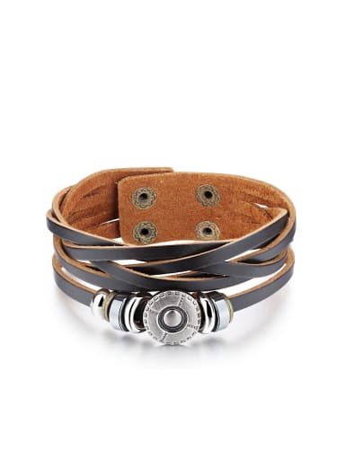 Retro style Multi-band Artificial Leather Men Bracelet