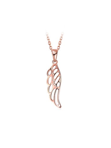 Exquisite Rose Gold Plated Hollow Wing Shaped Necklace