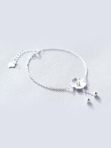 S925 Silver Tassel Cherry Blossom Fashionable Bracelet
