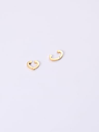 Titanium With Gold Plated Simplistic Smoot  Hollow Heart Stud Earrings