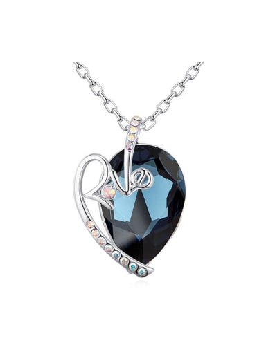 Fashion Heart austrian Crystal Love Alloy Necklace