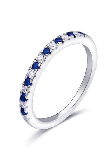 925 Sterling Silver With  Cubic Zirconia Delicate Round Band Rings