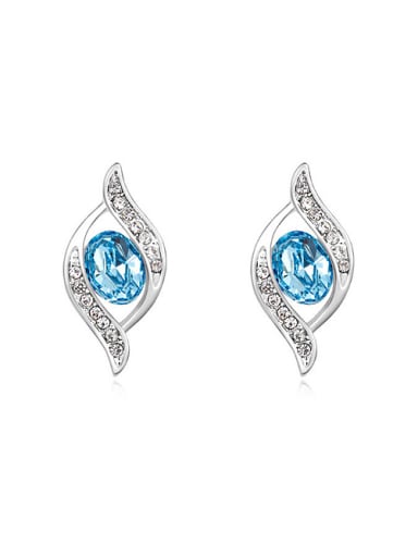 Simple Oval austrian Crystals Alloy Stud Earrings