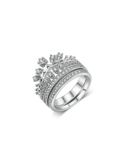 High-grade Crown Shaped Rhinestones Ring Set