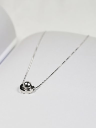 Simple Little Bead Pendant 925 Silver Necklace