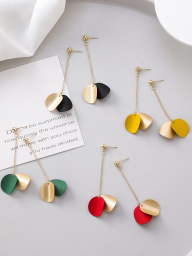 Alloy With Gold Plated Simplistic Arc Wafer  Threader Earrings